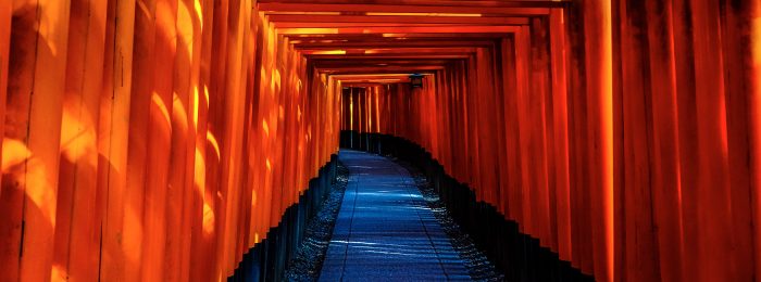 orange-wooden-tunnel-Kyoto-Prefecture-Japan