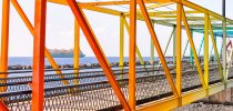 Colorful footbridge linking San Andres to Playa de las Teresitas