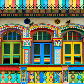 Facade of the Building in Little India, Singapore