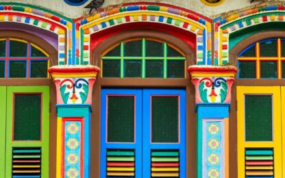 Facade of the Building in Little India, Singapore