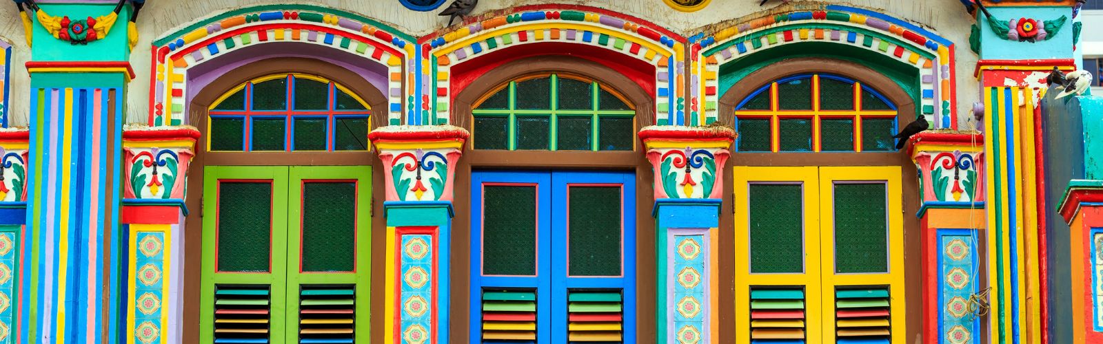 Facade of the Building in Little India, Singapore