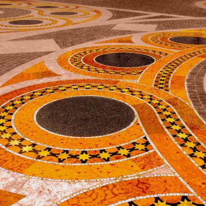 Colorful tiles in Budapest city, Hungary