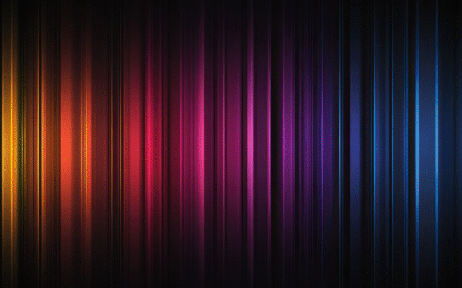 Abstract Colorful Vertical Light Streaks on Black Background