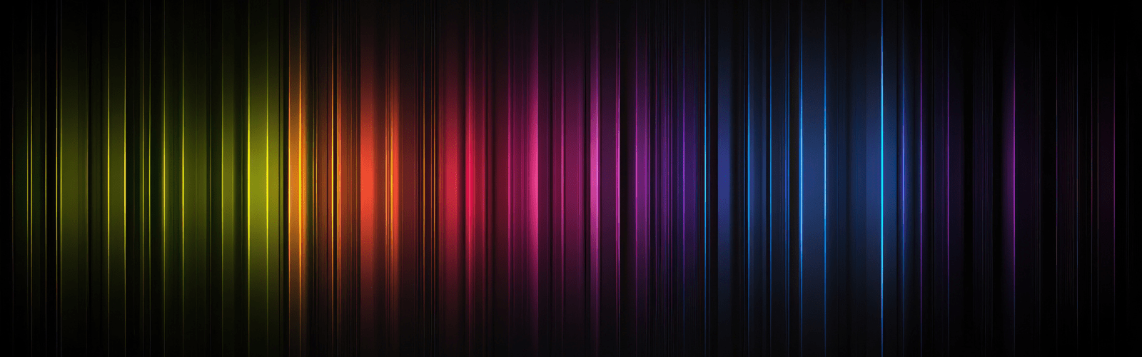 Abstract Colorful Vertical Light Streaks on Black Background