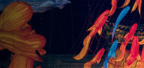 Colorful paper fish lanterns