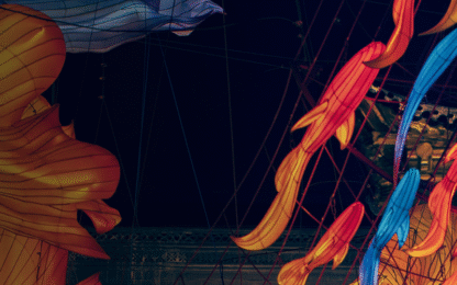 Colorful paper fish lanterns