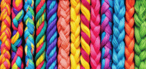 Close up of varying colors of rope.