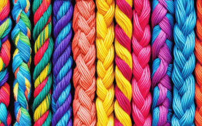 Close up of varying colors of rope.