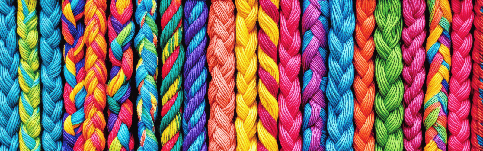 Close up of varying colors of rope.