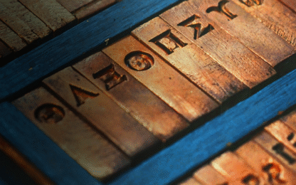 Letters on wooden panels