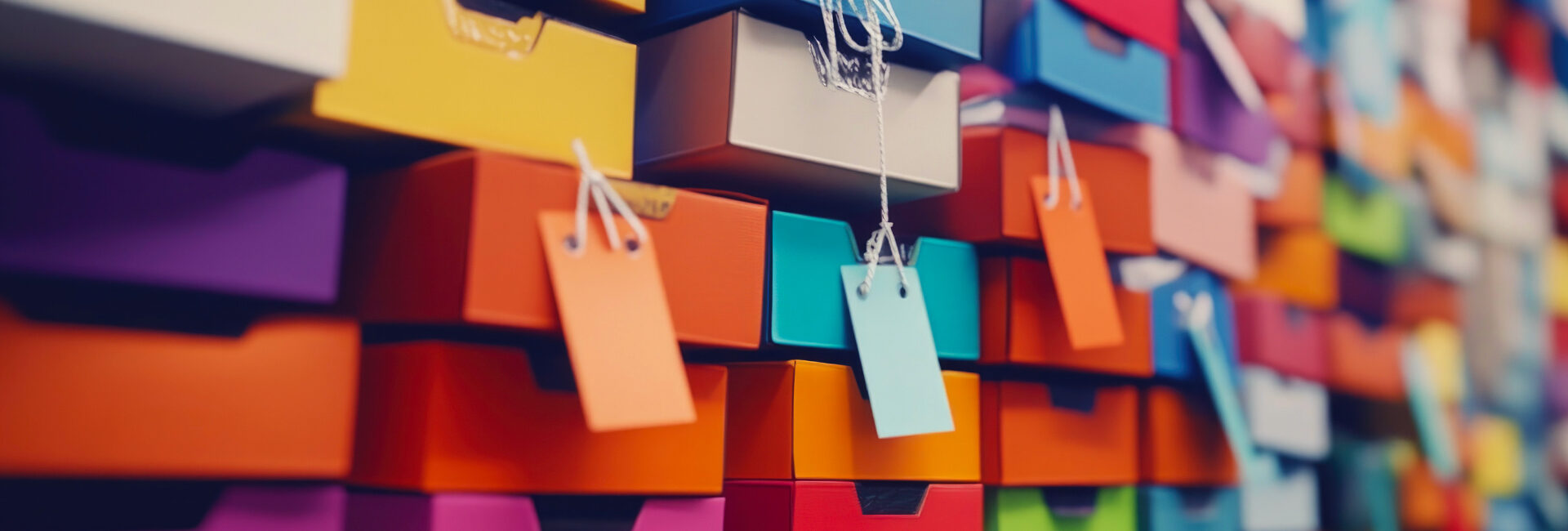 colourful shopping boxes