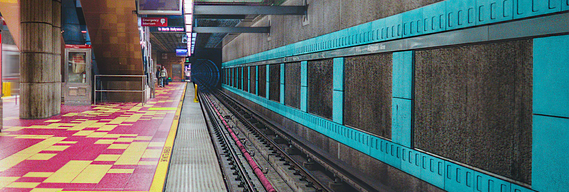 colorful-wall-and-ceiling-in-a-subway-tunnel