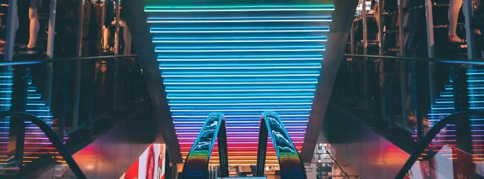 neon-rainbow-lights-escalator-international-streaming-services