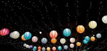 multi-colored-lanterns-at-night