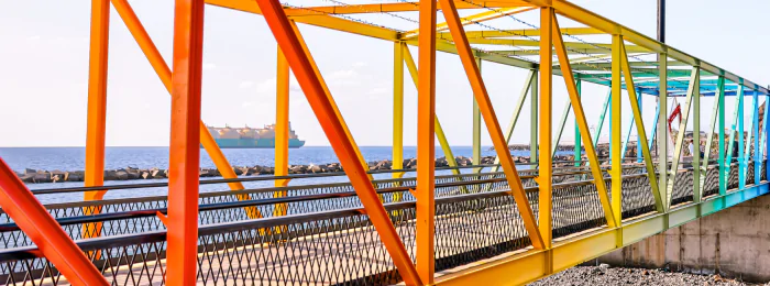 Colorful footbridge linking San Andres to Playa de las Teresitas