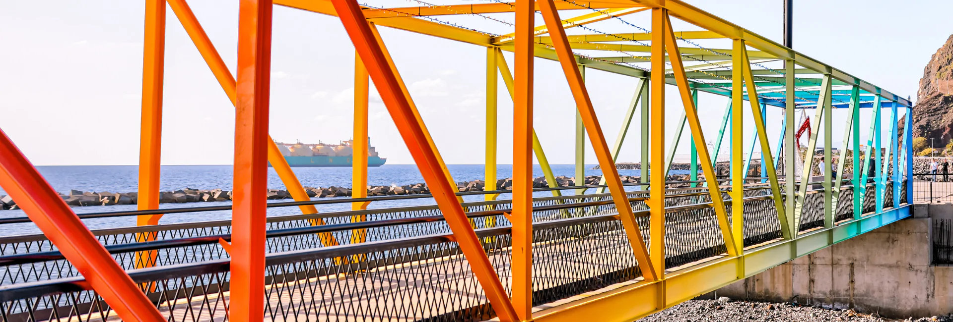 Colorful footbridge linking San Andres to Playa de las Teresitas