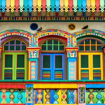 Facade of the Building in Little India, Singapore