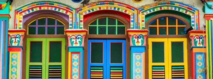 Facade of the Building in Little India, Singapore