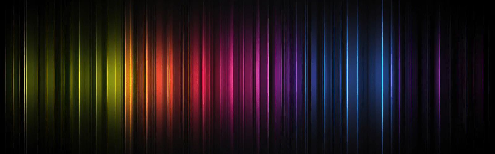 Abstract Colorful Vertical Light Streaks on Black Background