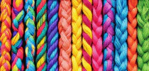 Close up of varying colors of rope.