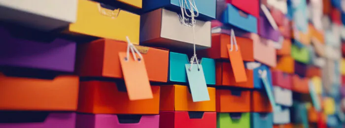 colourful shopping boxes